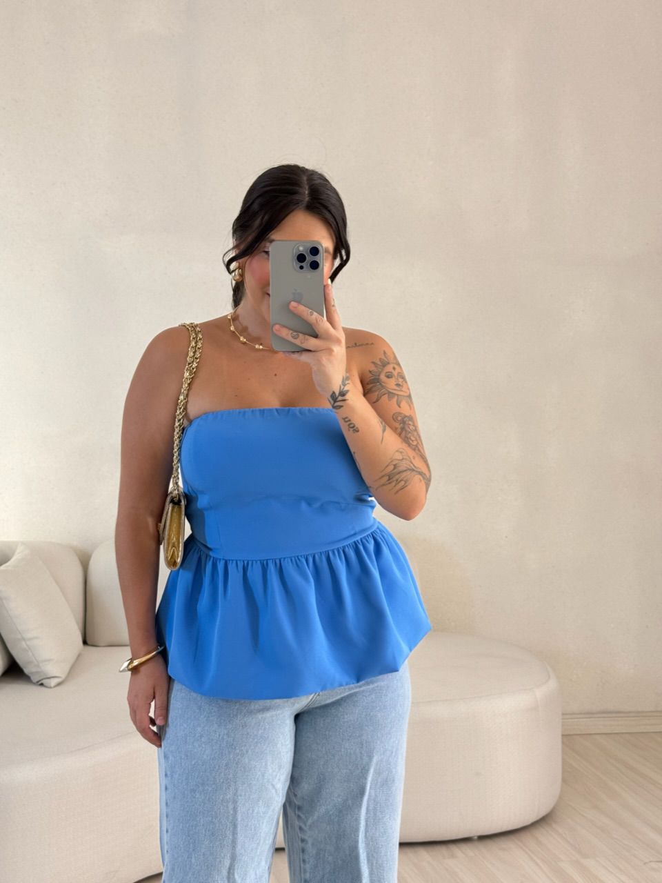 BLUSA EVA TOMARA QUE CAIA azul