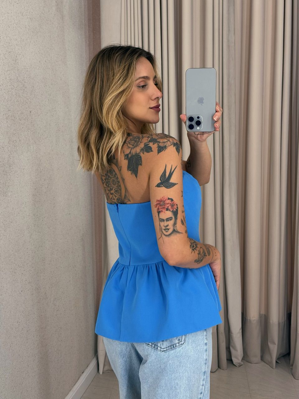 BLUSA EVA TOMARA QUE CAIA azul