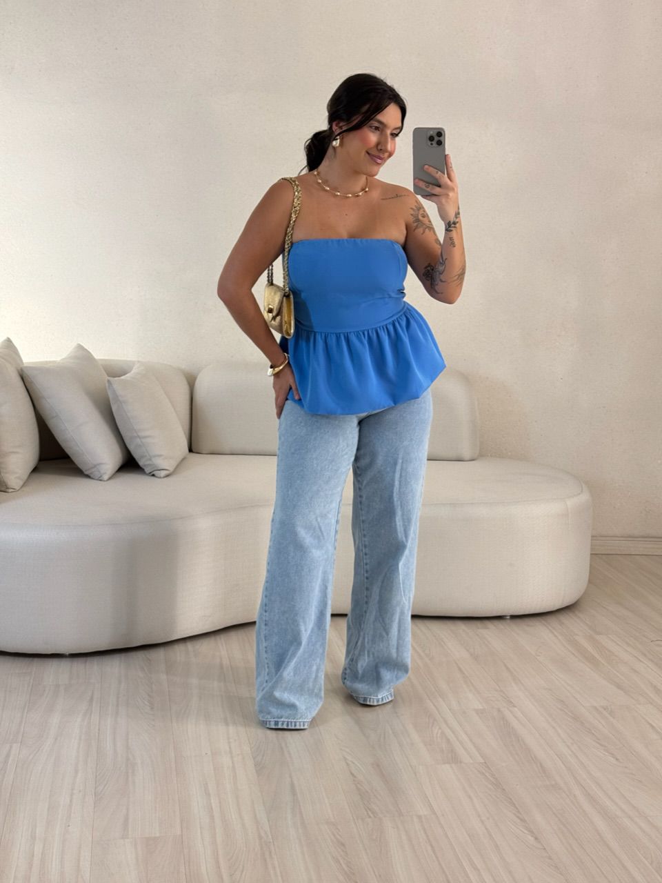 BLUSA EVA TOMARA QUE CAIA azul