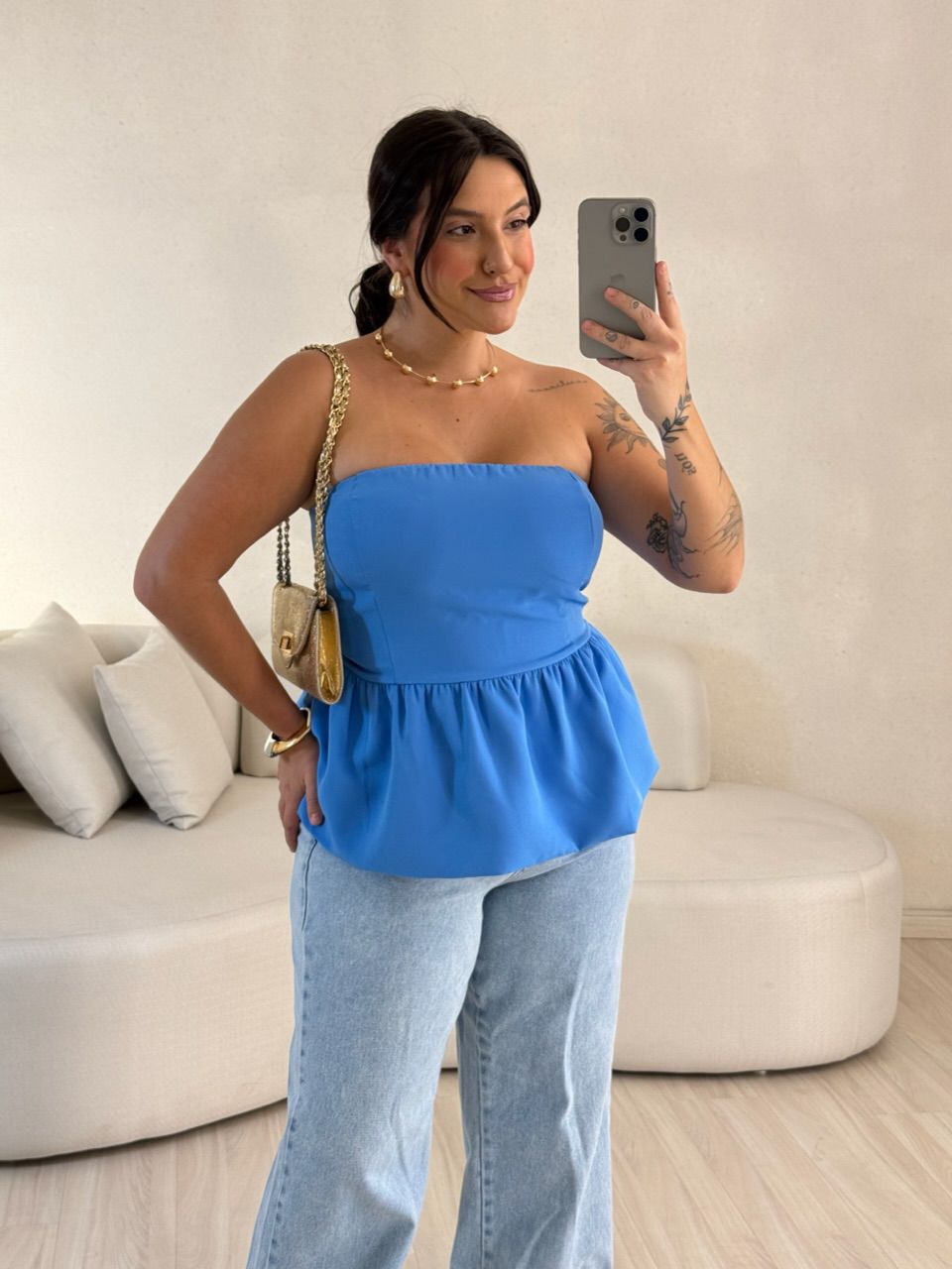 BLUSA EVA TOMARA QUE CAIA azul