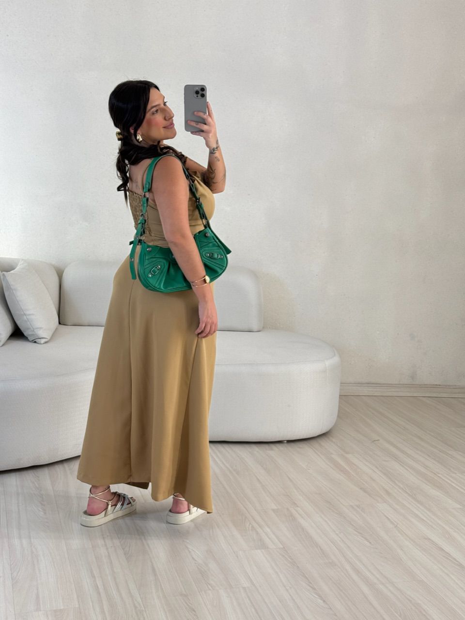 CONJUNTO FELISIA TOP SAIA MIDI Nude