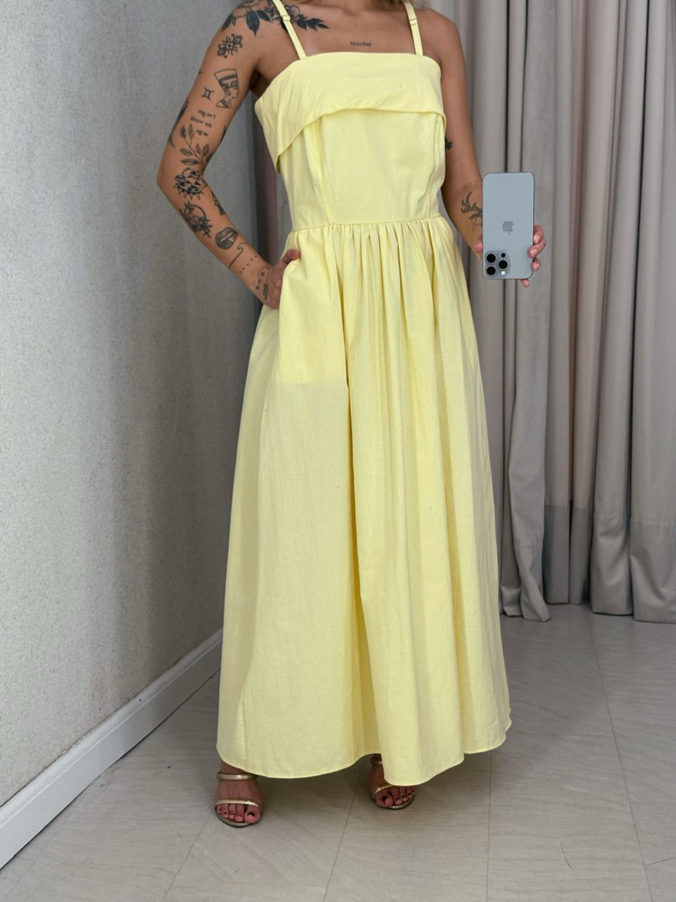 VESTIDO SHEILA ALÇA Amarelo