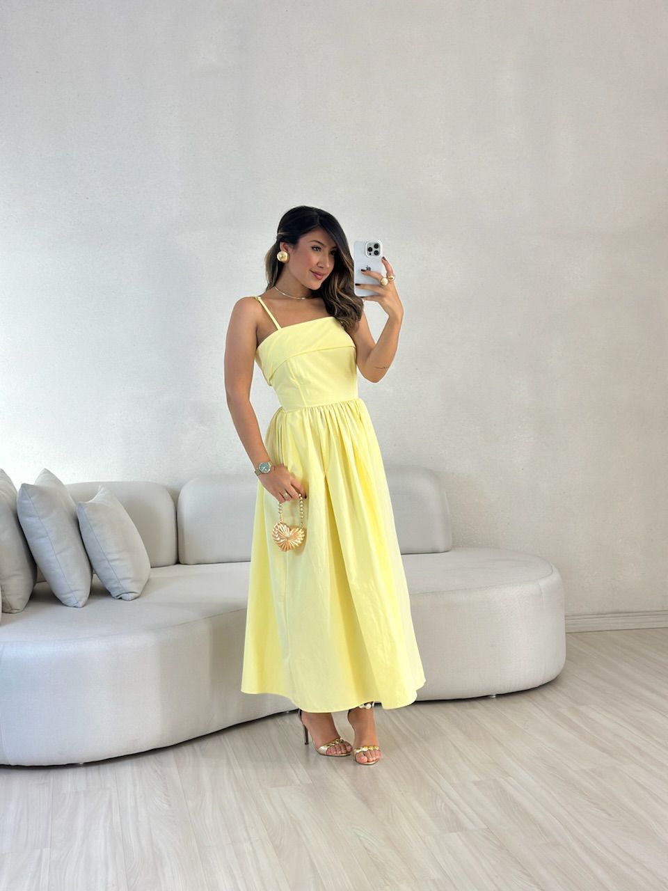 VESTIDO SHEILA ALÇA Amarelo - 0057080111 - CAROLLA FERRARO