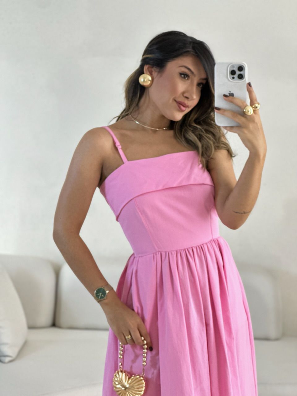 VESTIDO SHEILA ALÇA Rosa