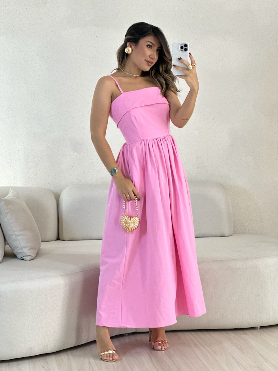 VESTIDO SHEILA ALÇA Rosa