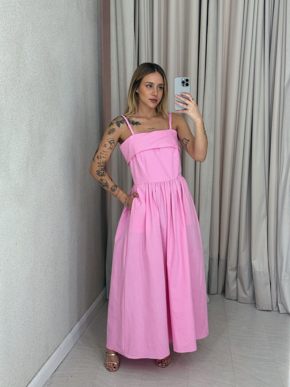VESTIDO SHEILA ALÇA Rosa