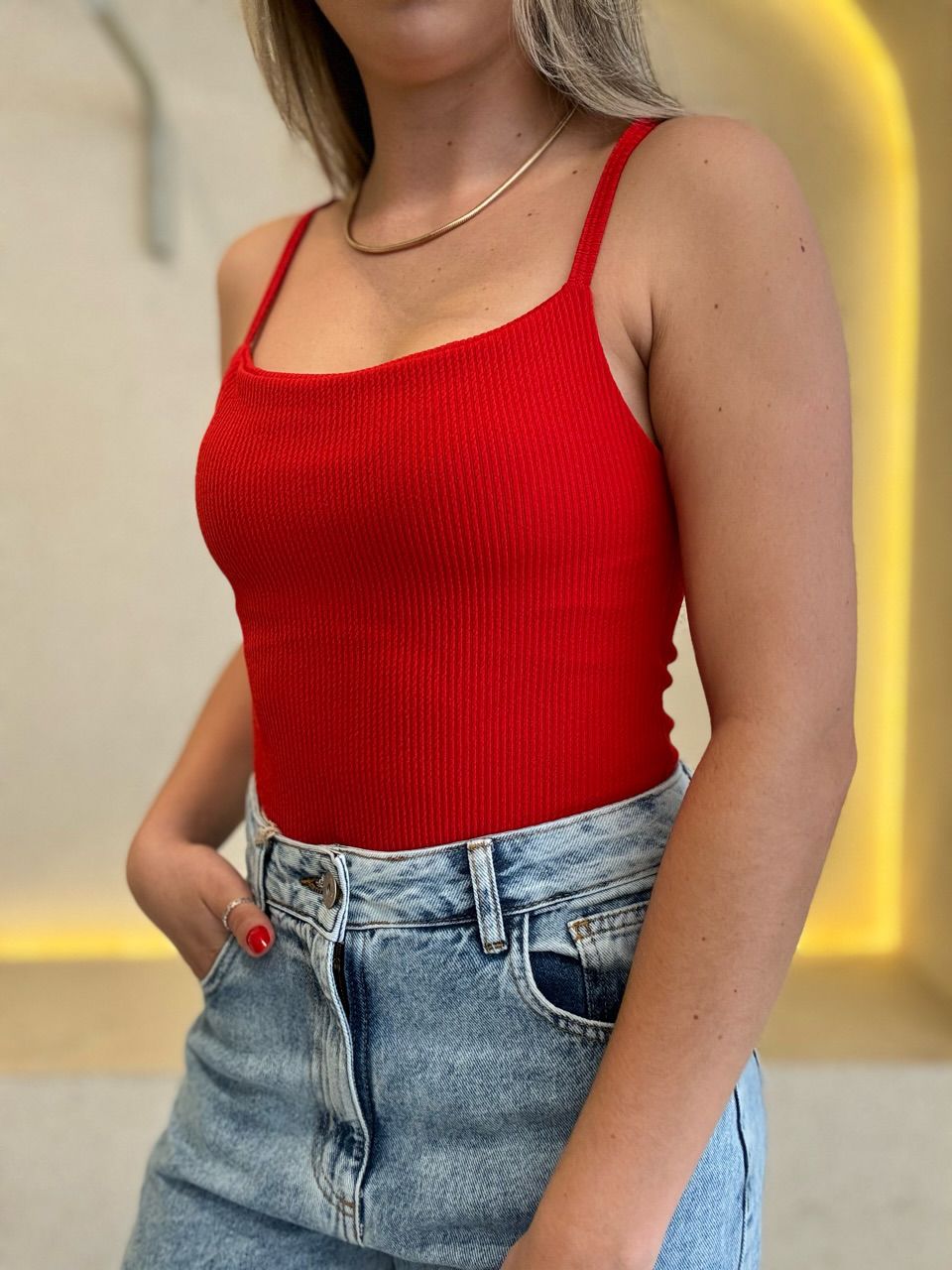 Body Lívia Alça Vermelho