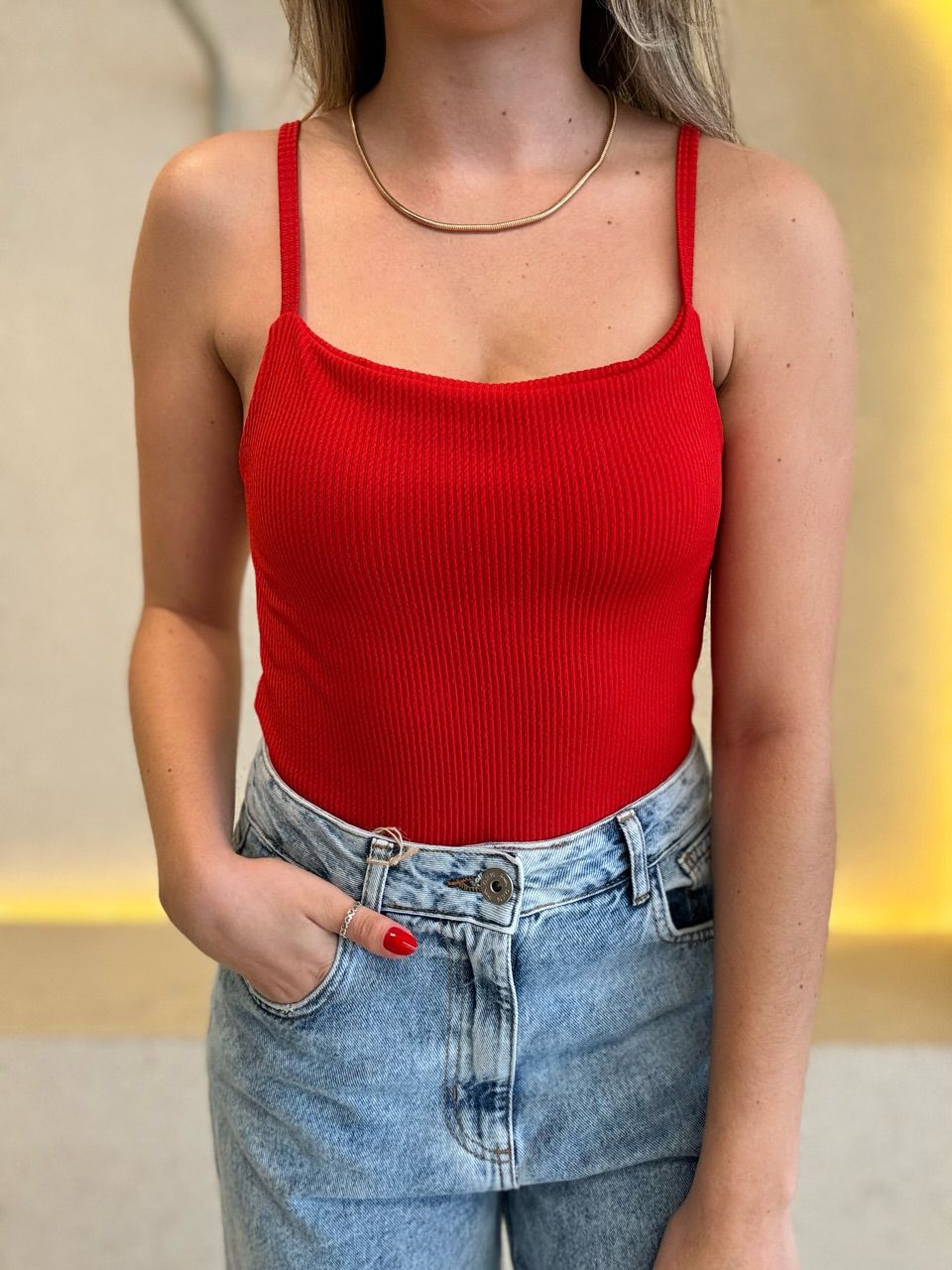 Body Lívia Alça Vermelho