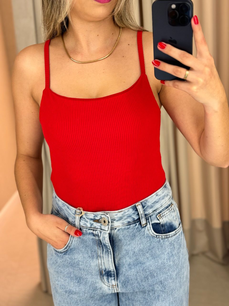 Body Lívia Alça Vermelho