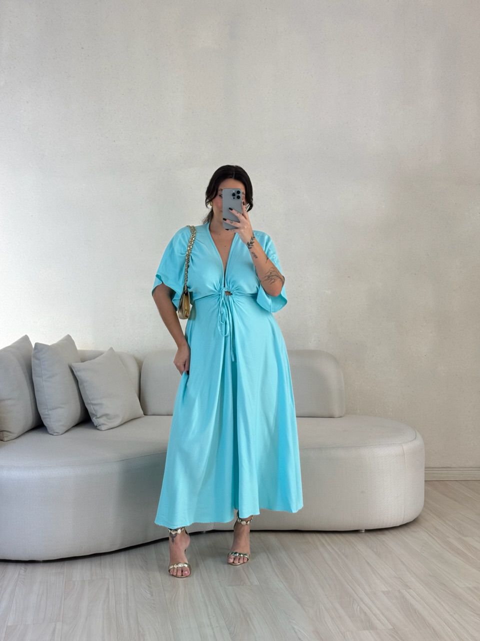VESTIDO MARISOL LISO AZUL