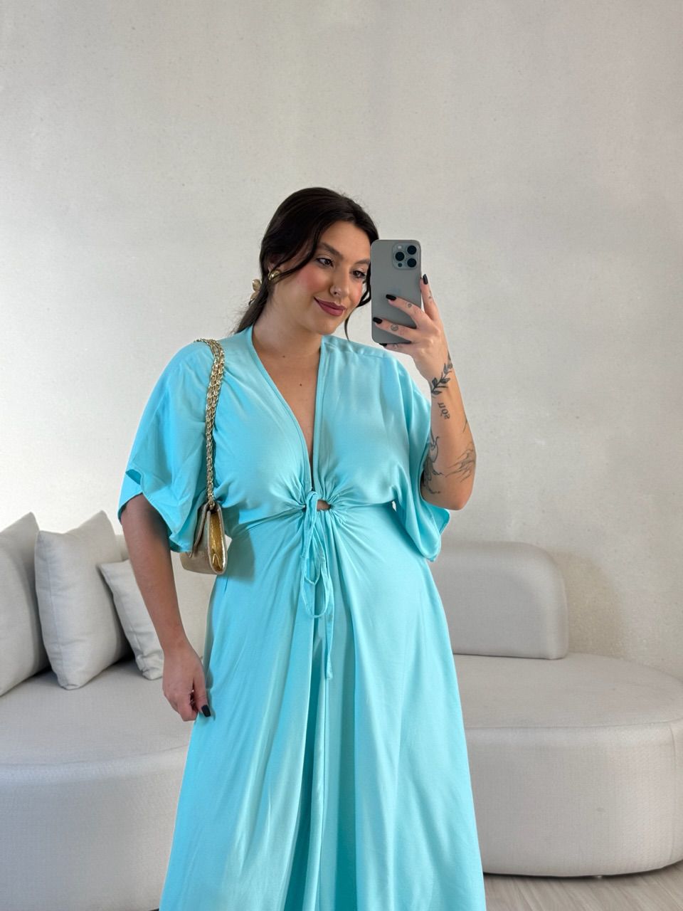 VESTIDO MARISOL LISO AZUL