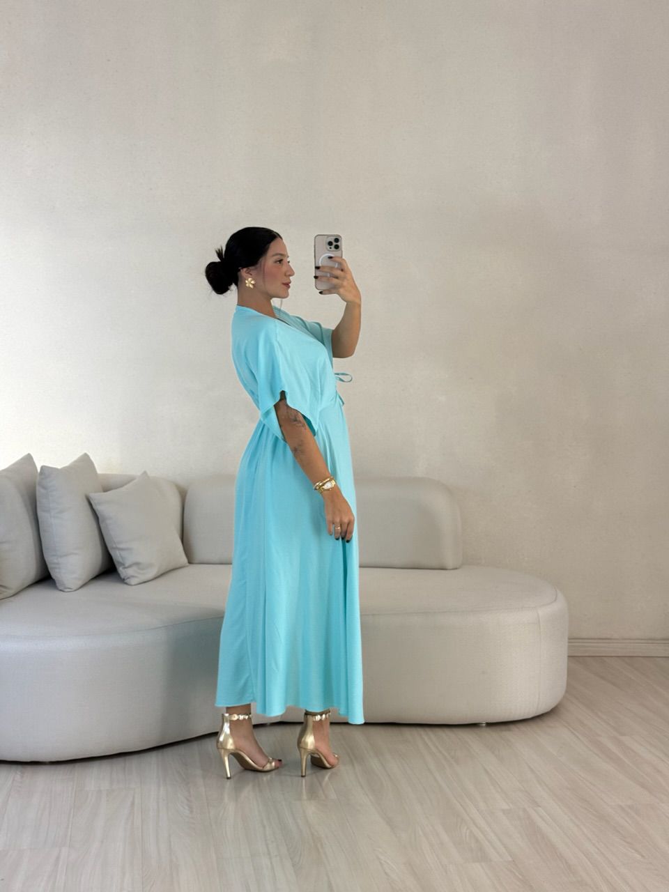 VESTIDO MARISOL LISO AZUL