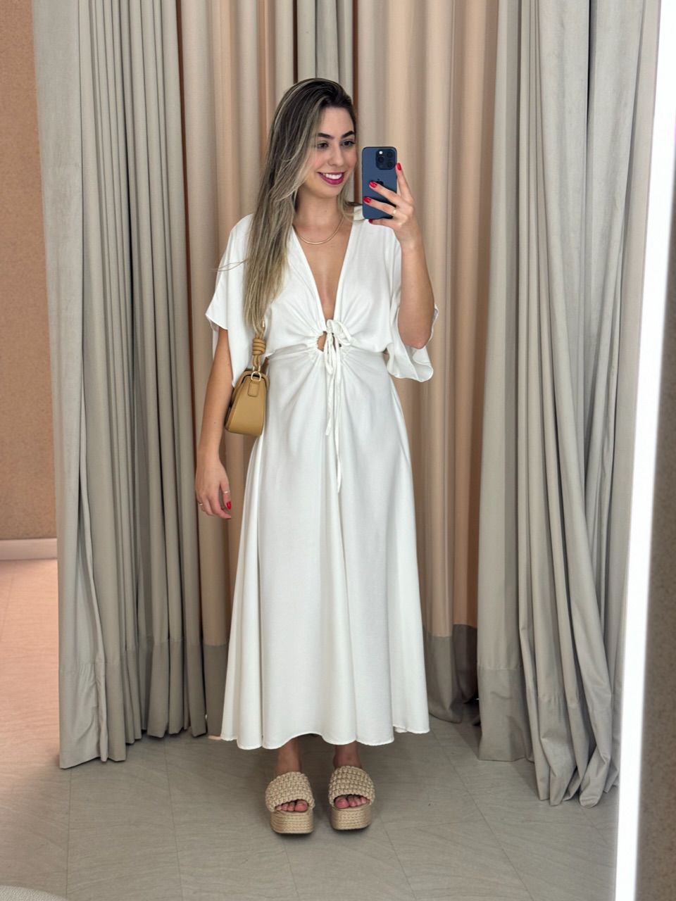 VESTIDO MARISOL LISO OFF - 0057230048 - CAROLLA FERRARO