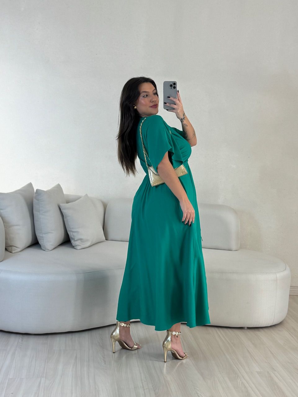 VESTIDO MARISOL LISO VERDE