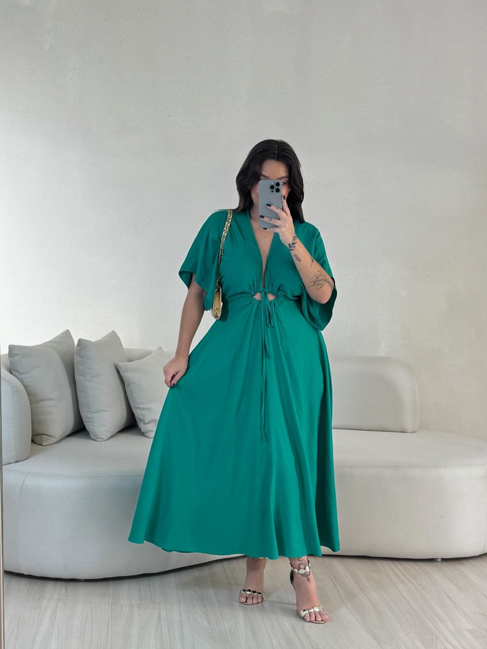 VESTIDO MARISOL LISO VERDE