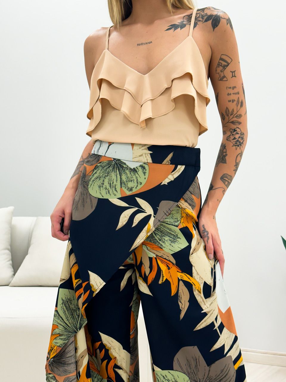 CALÇA LENÇO ESTAMPADA AZUL