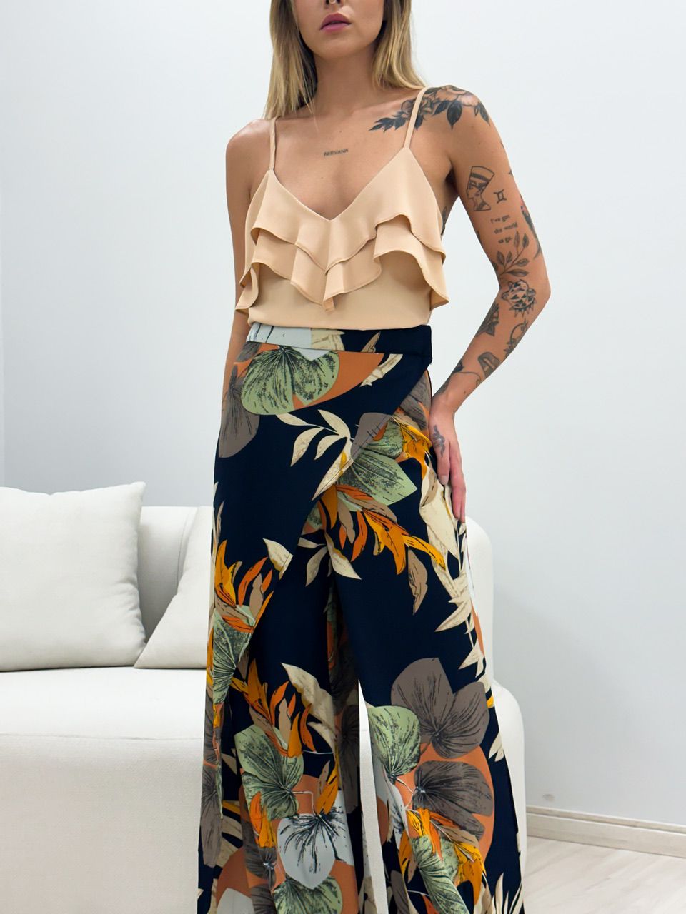 CALÇA LENÇO ESTAMPADA AZUL