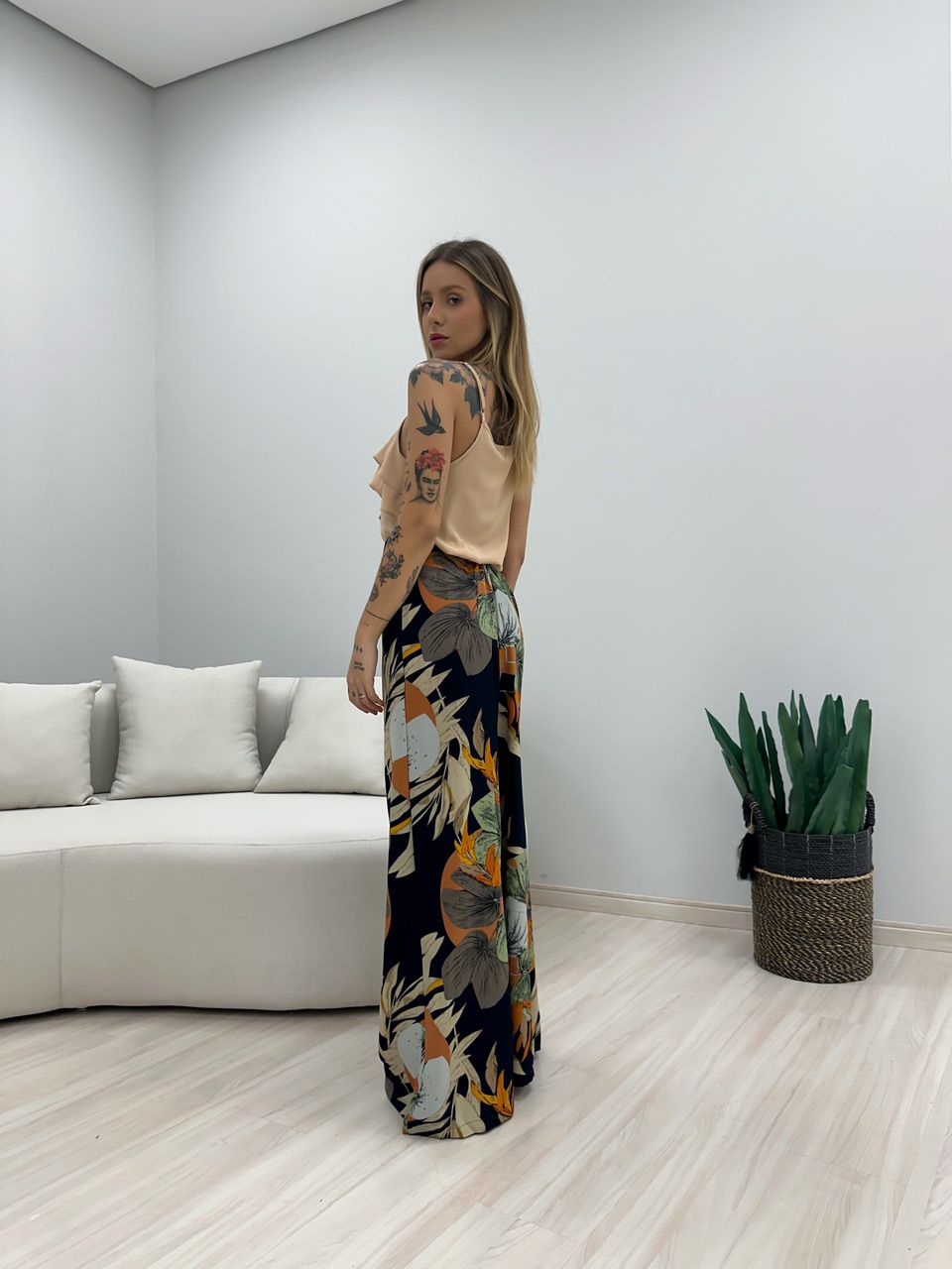 CALÇA LENÇO ESTAMPADA AZUL