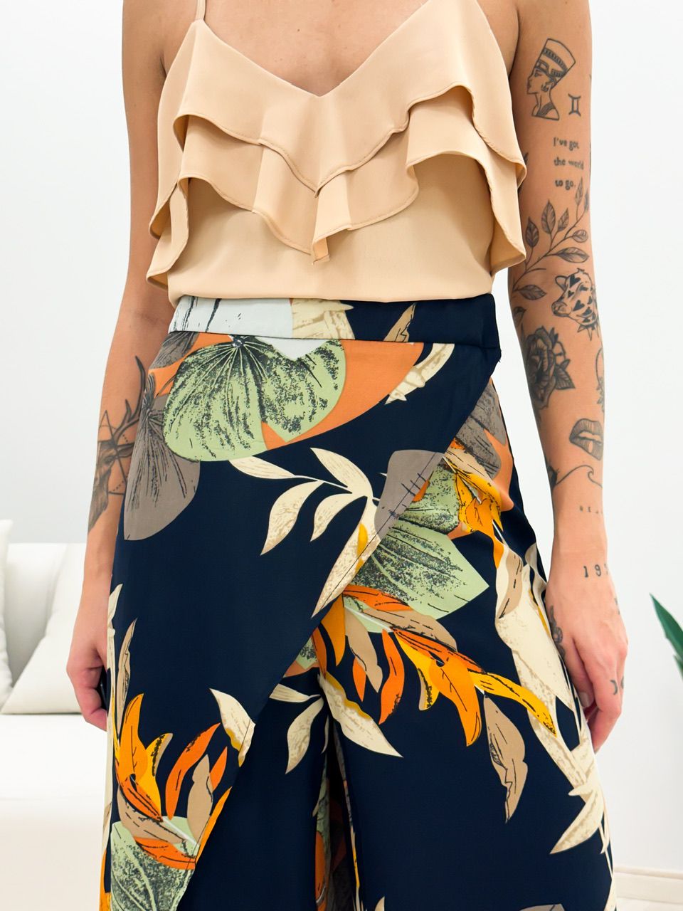 CALÇA LENÇO ESTAMPADA AZUL