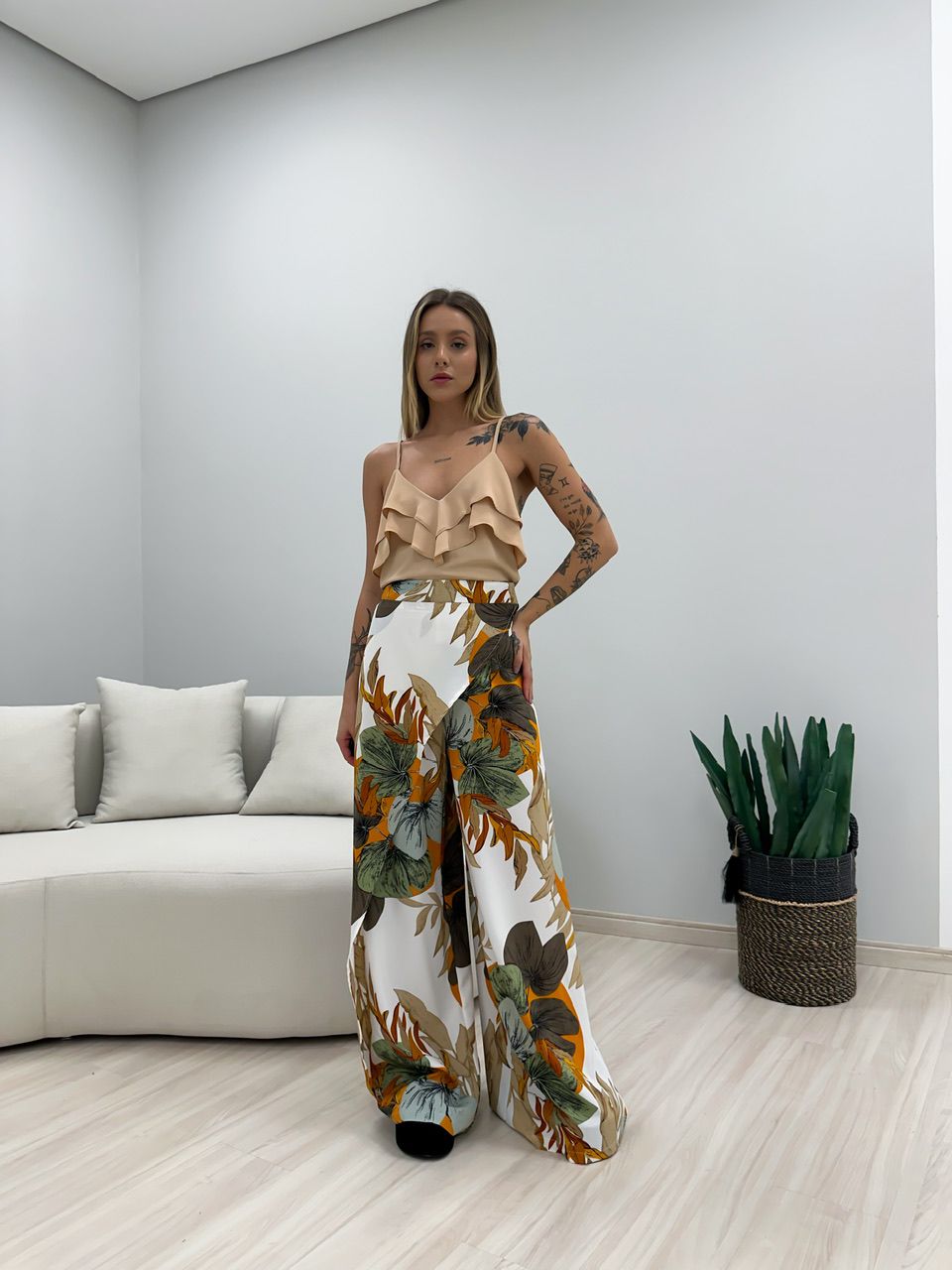 CALÇA LENÇO ESTAMPADA OFF - 0048580048 - CAROLLA FERRARO