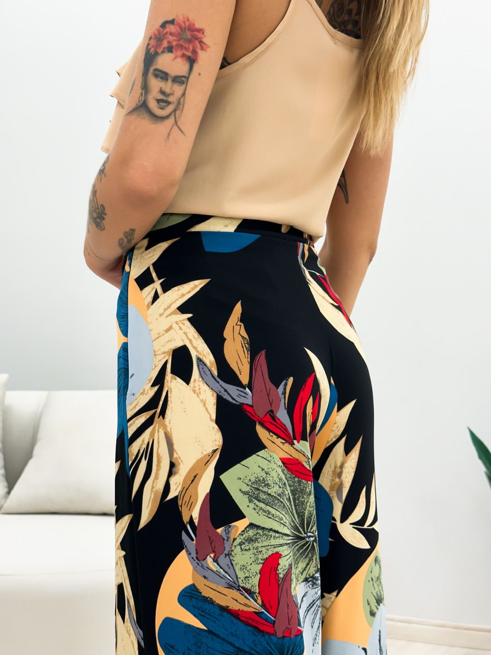 CALÇA LENÇO ESTAMPADA PRETA