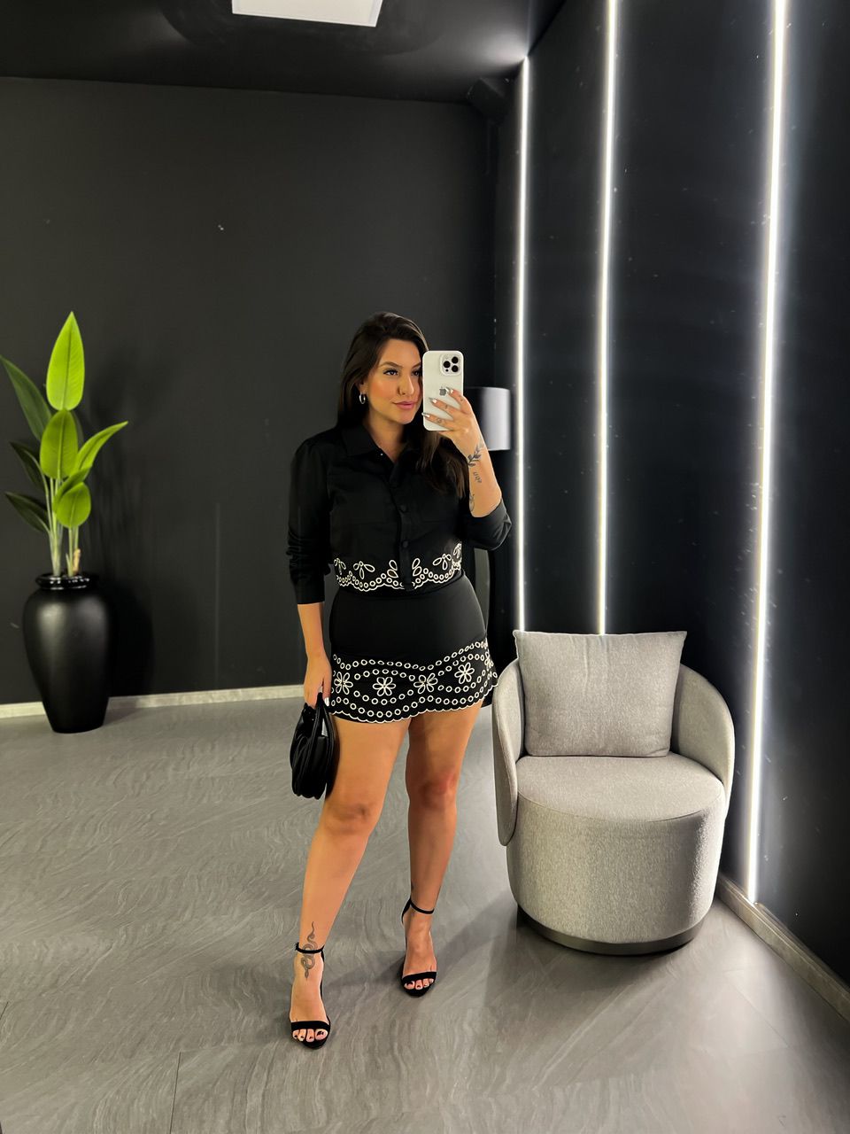 CONJUNTO PIETRA BORDADO PRETO