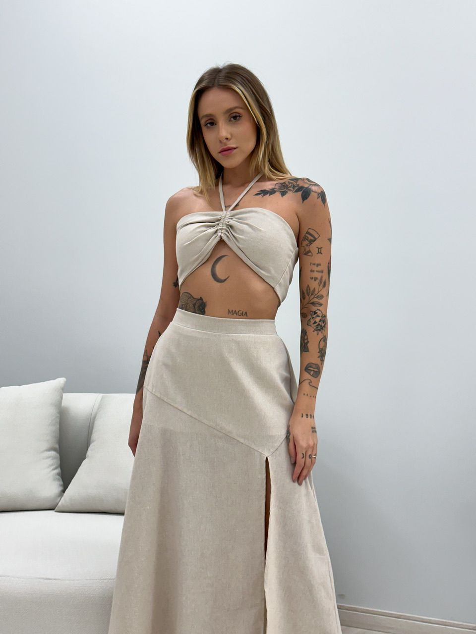 CONJUNTO MILENA SAIA MIDI CRU