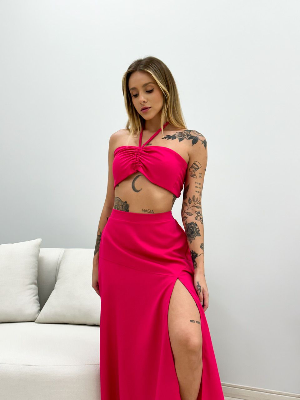 CONJUNTO MILENA SAIA MIDI PINK
