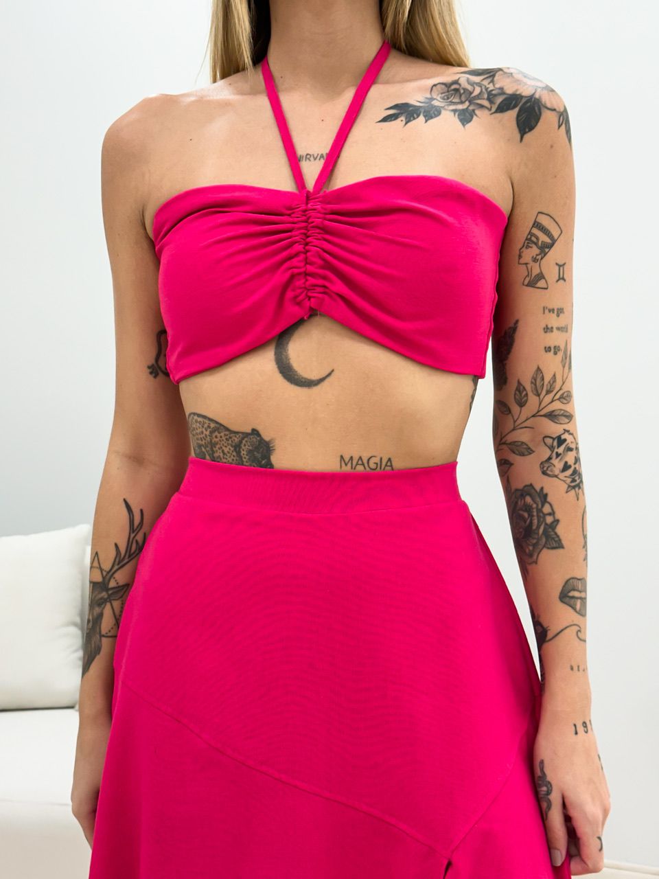 CONJUNTO MILENA SAIA MIDI PINK