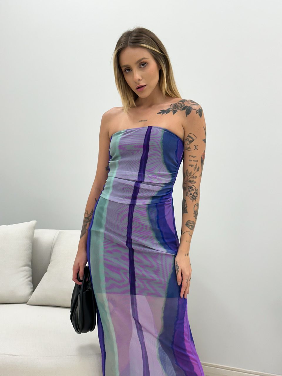 VESTIDO TULE CARLA TOMARA QUE CAIA LILÁS