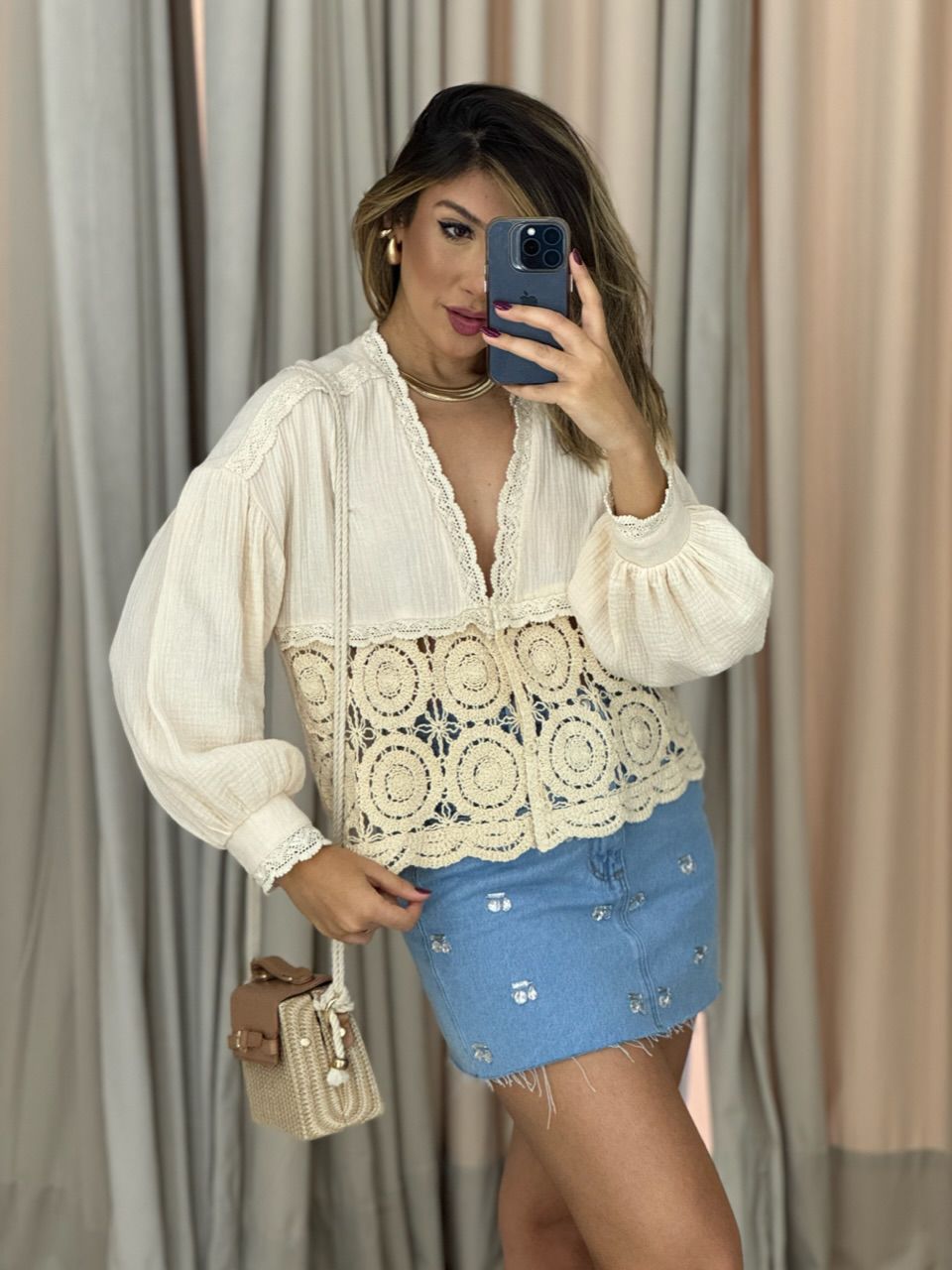 BATA JÚLIA CROCHÊ MARFIM