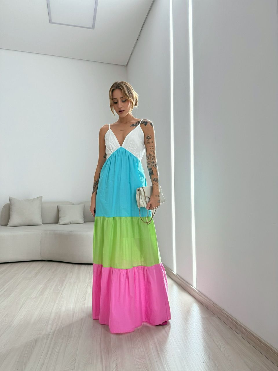 VESTIDO ALÇA COLORS OFF - 0050790048 - CAROLLA FERRARO