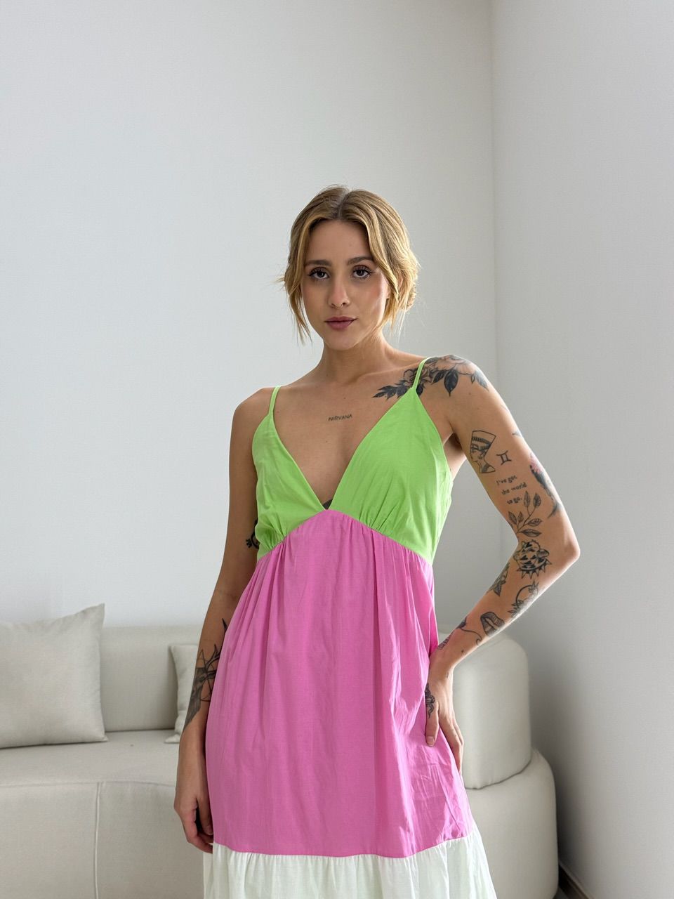 VESTIDO ALÇA COLORS VERDE CLARO