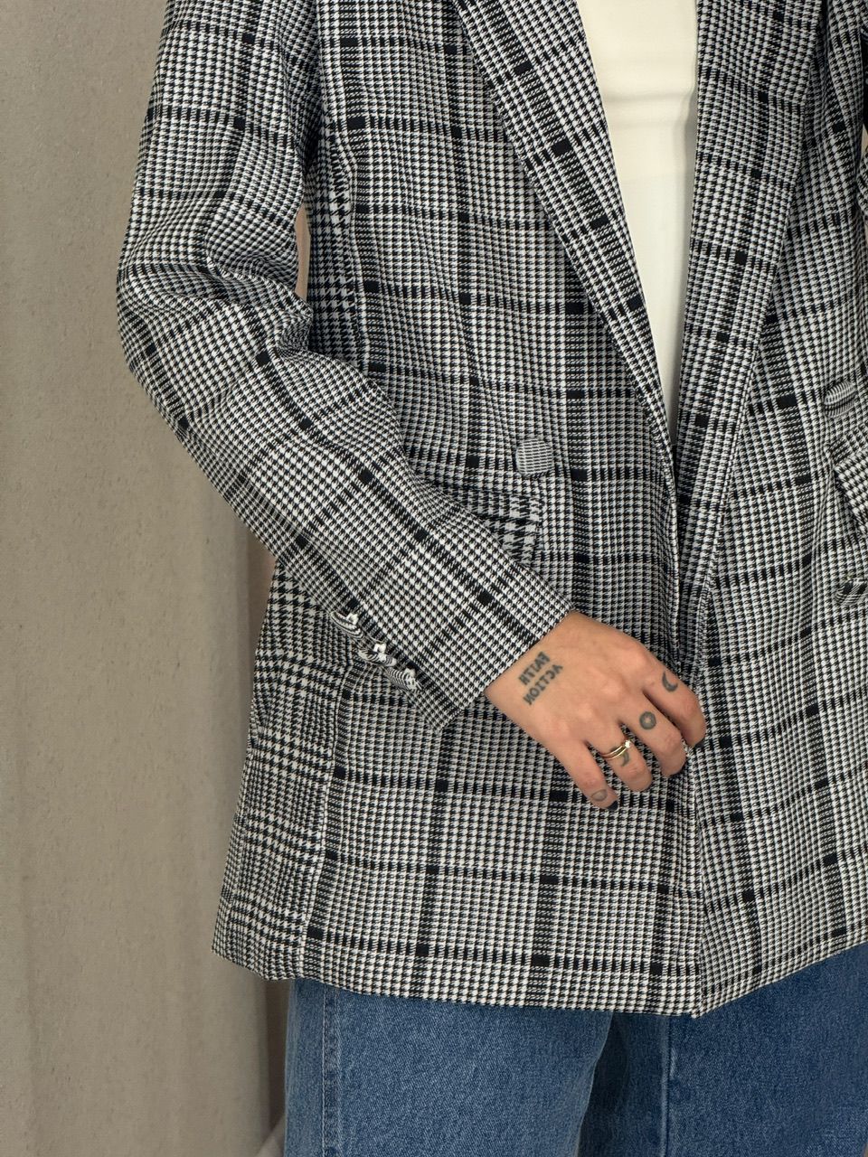 BLAZER VANESSA PIED POULE PRETO