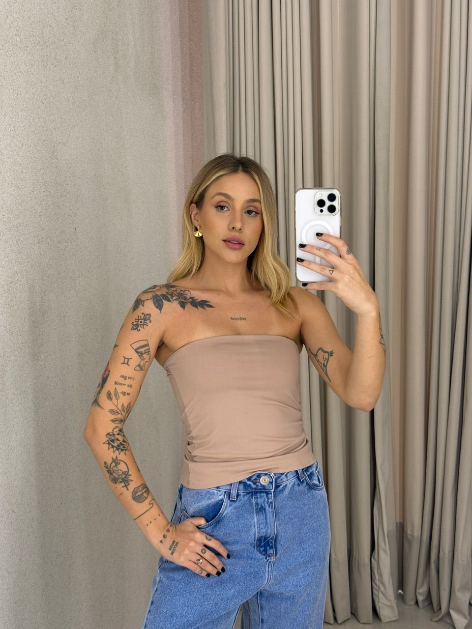 BLUSA ALINE TOMARA QUE CAIA Nude - 0063250049 - CAROLLA FERRARO