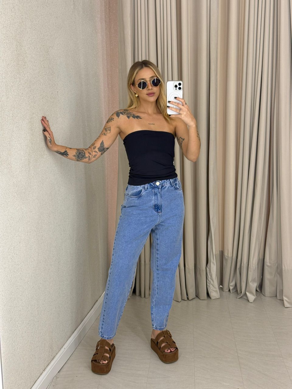 BLUSA ALINE TOMARA QUE CAIA Preta