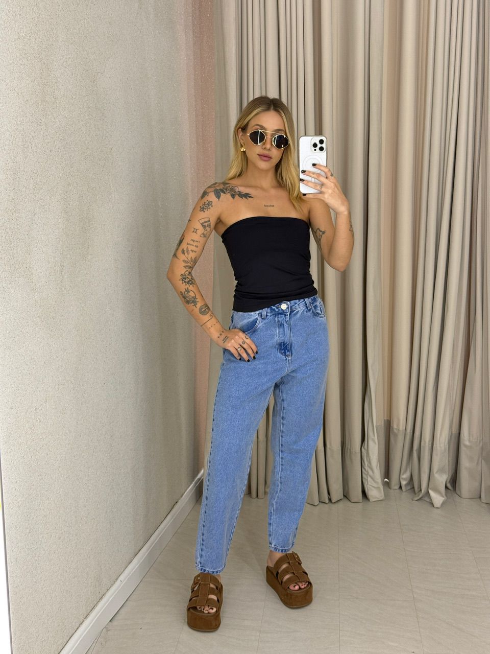 BLUSA ALINE TOMARA QUE CAIA Preta