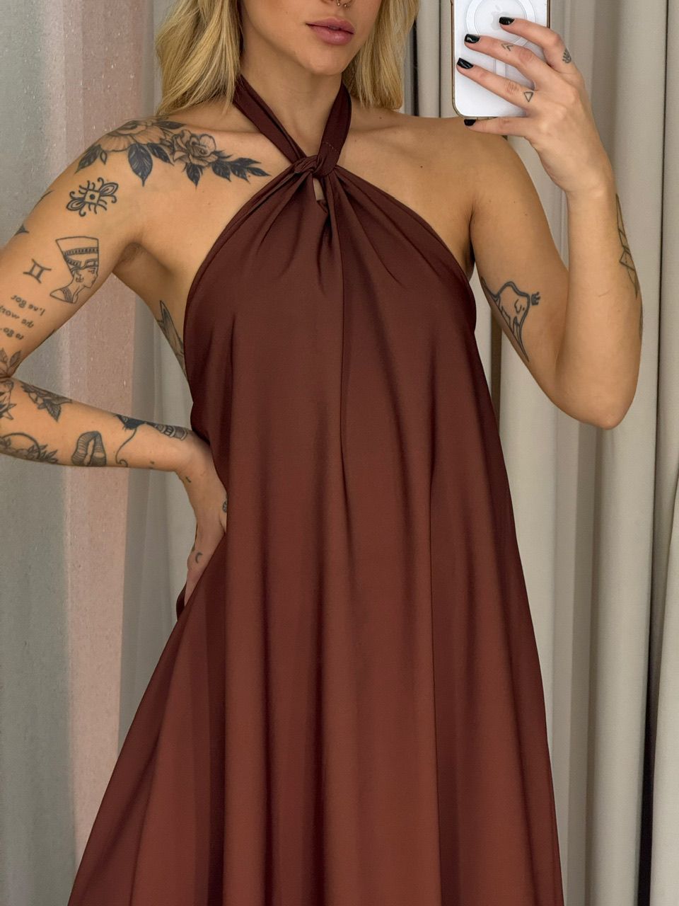 VESTIDO MAVIE FRENTE UNICA MARROM/ONÇA