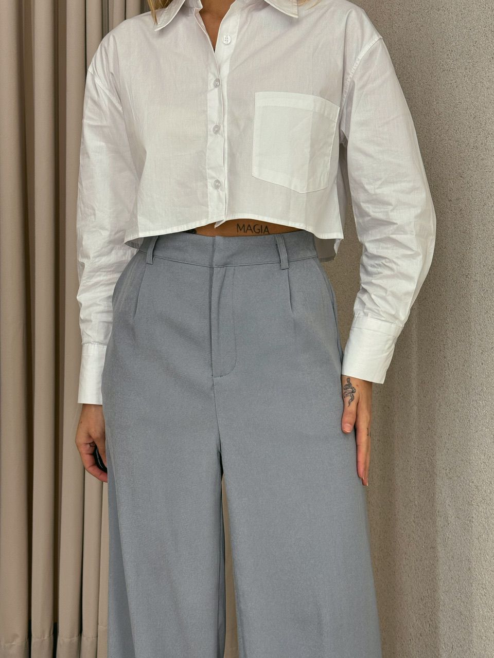 CALÇA CARLA PANTALONA CINZA