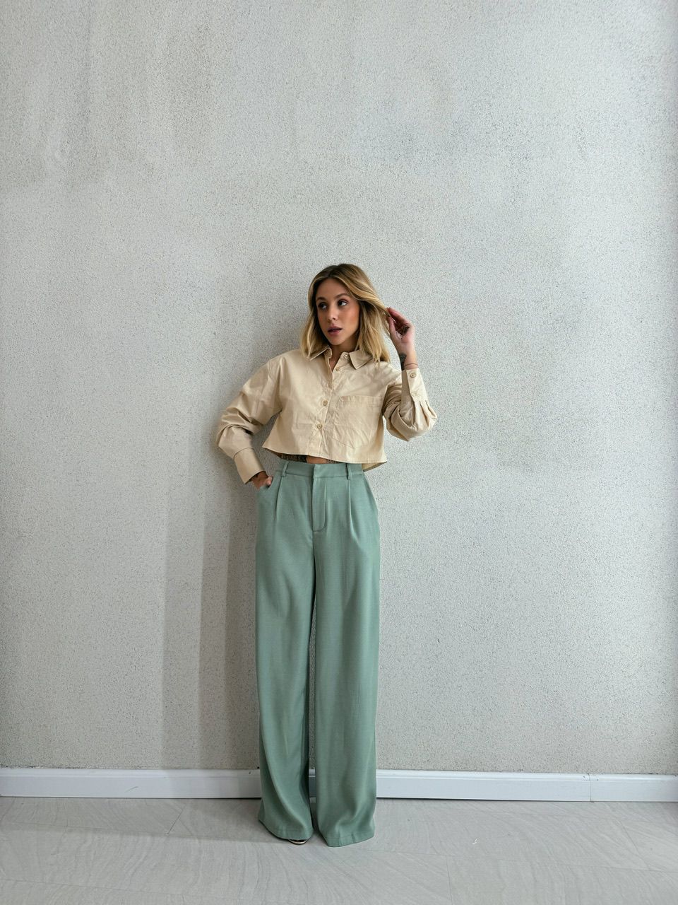 CALÇA CARLA PANTALONA VERDE