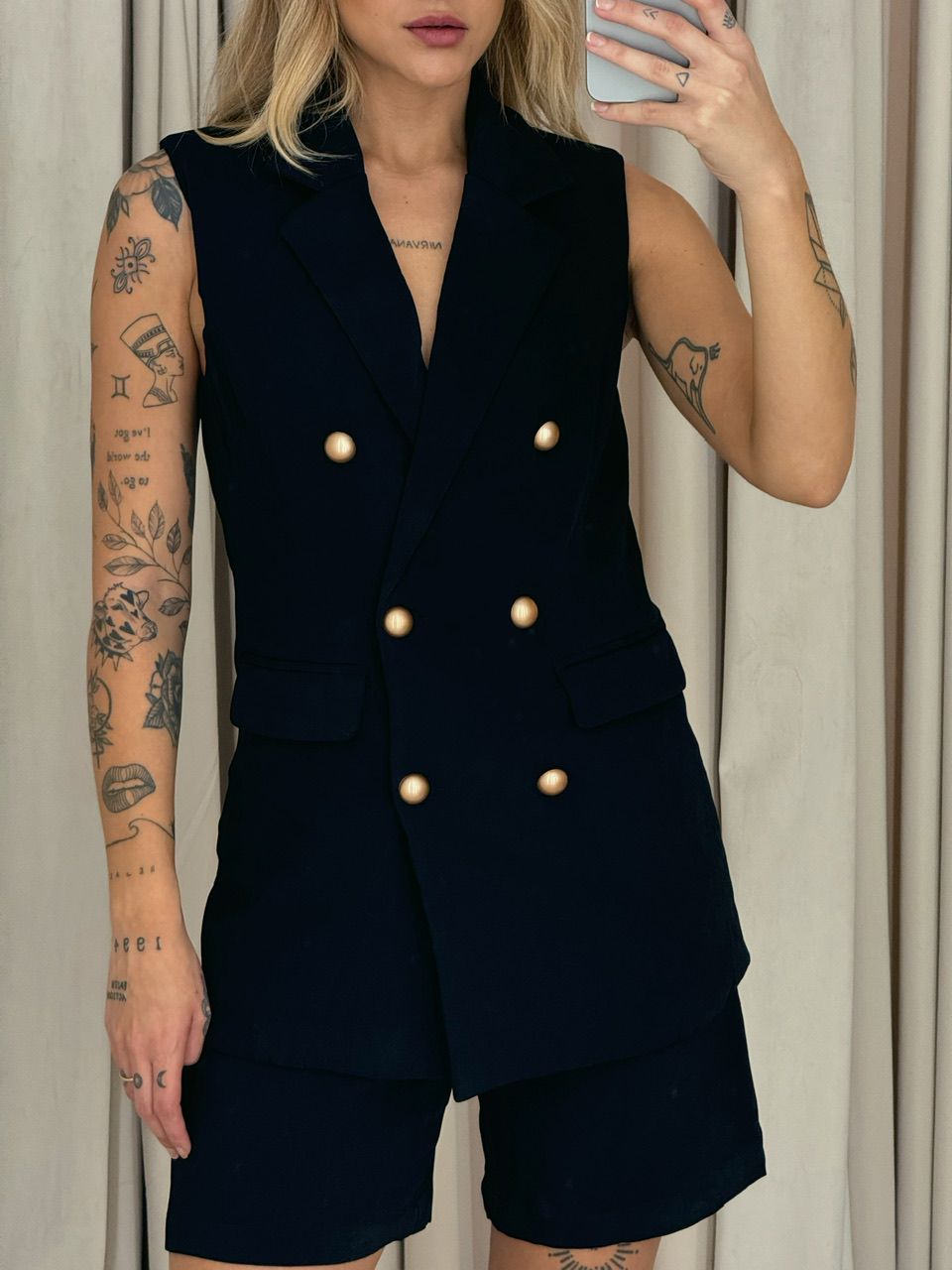 CONJUNTO NÁDIA SHORT COLETE PRETO