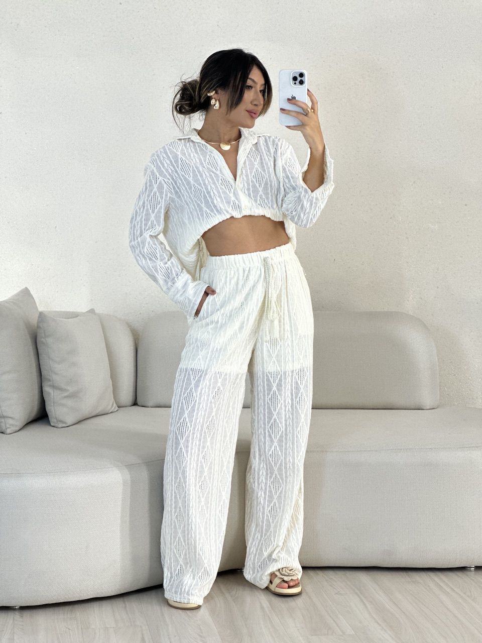 CALÇA ZOE BOHO MARFIM