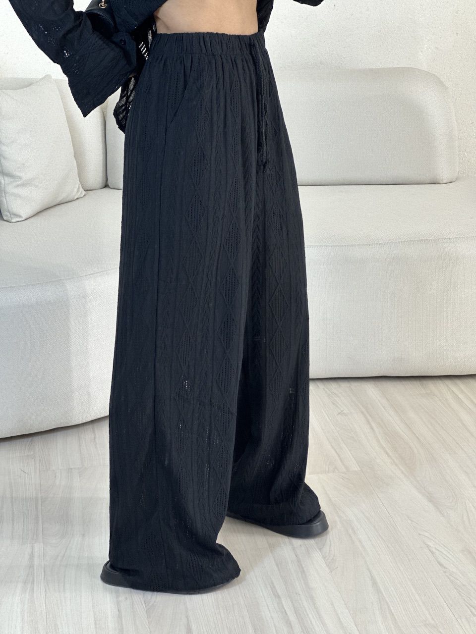 CALÇA ZOE BOHO PRETA