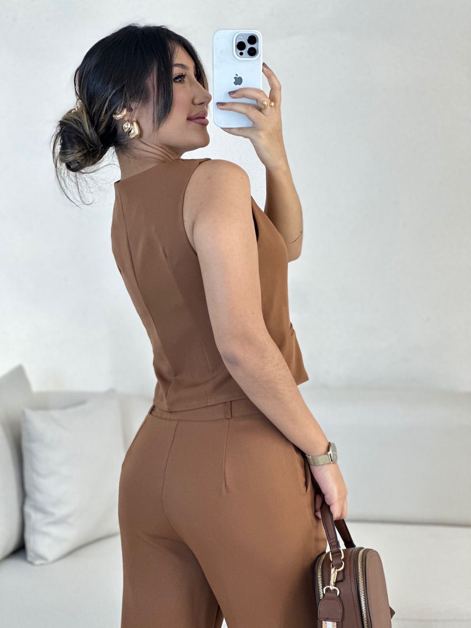 CONJUNTO BRENDA COLETE MARROM