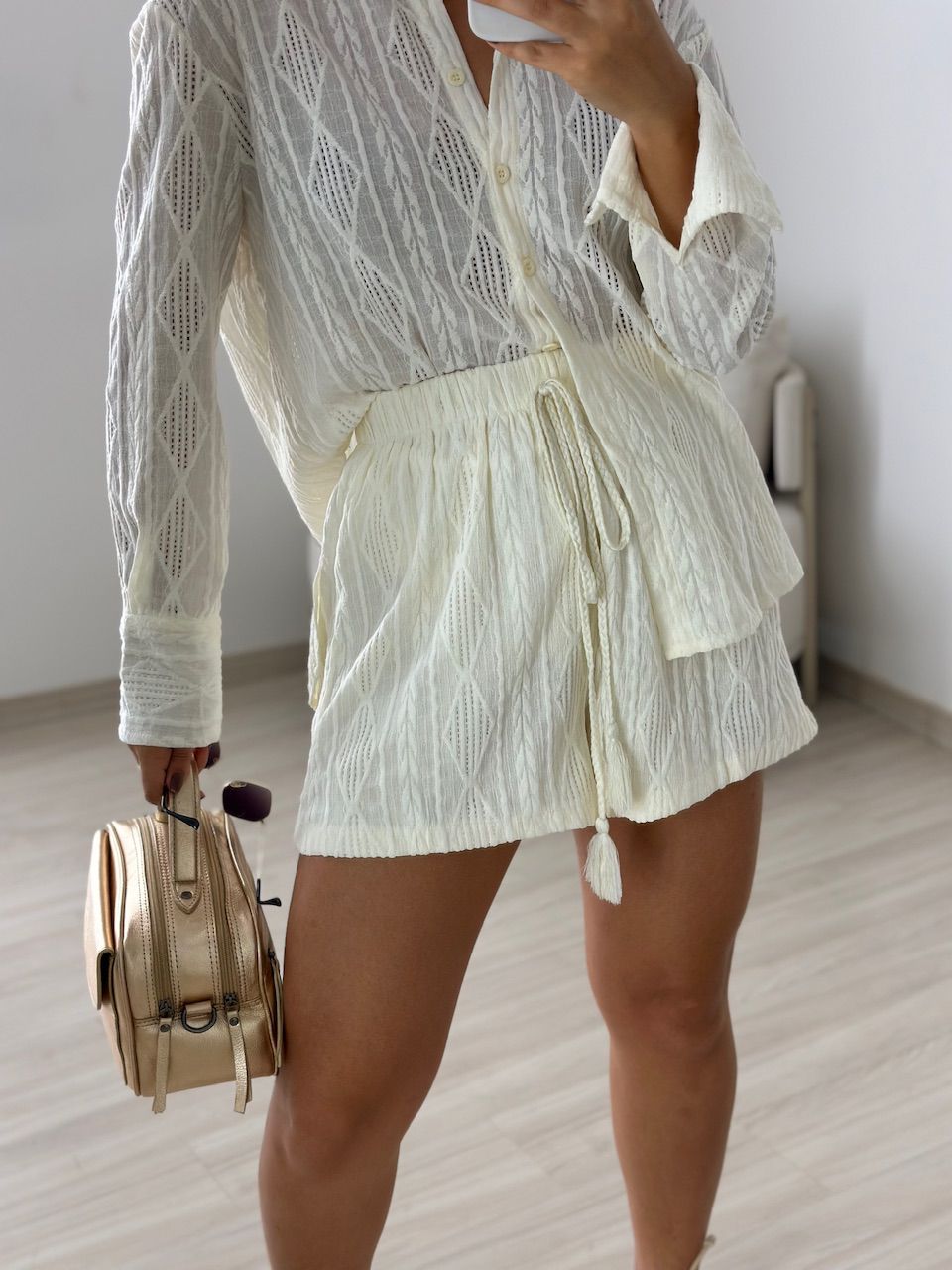 SHORT FERNANDA BOHO MARFIM