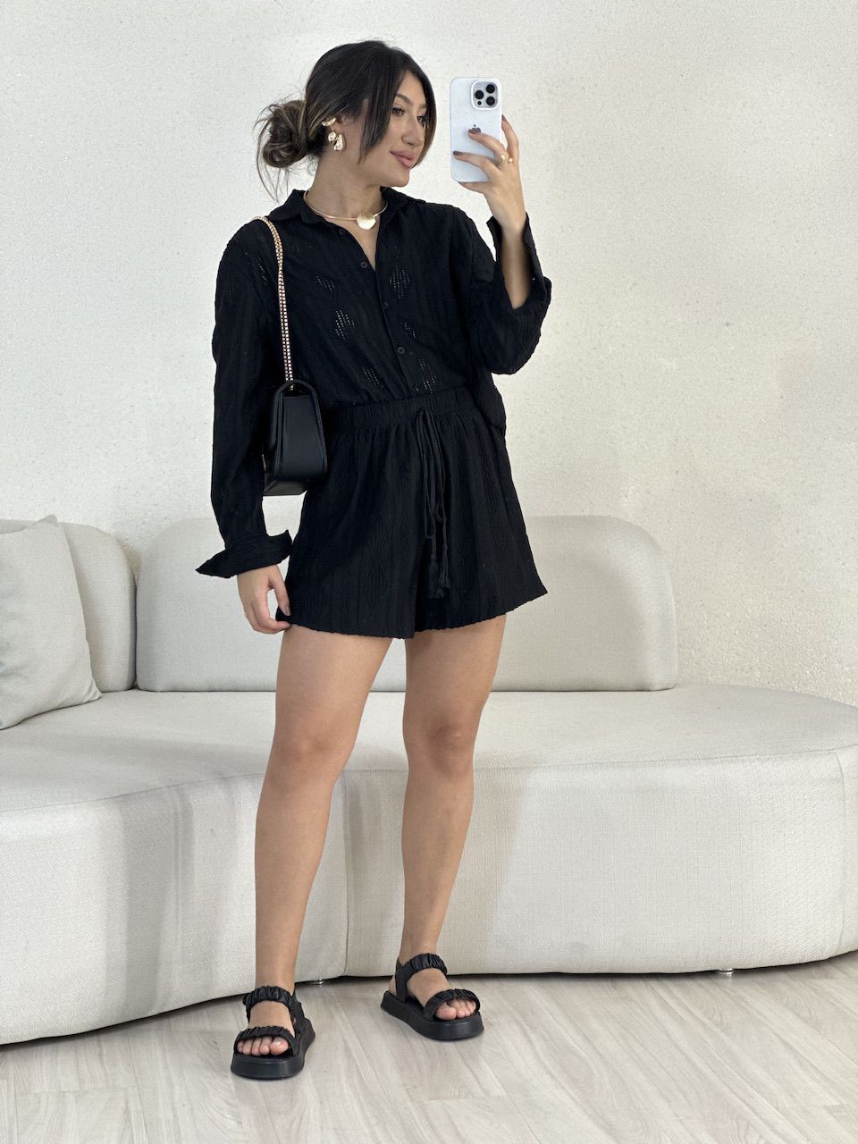 SHORT FERNANDA BOHO PRETO