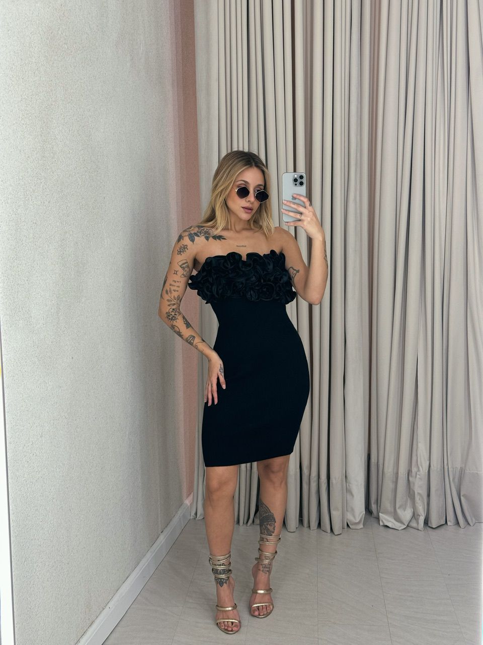 VESTIDO DAFINE TOMARA QUE CAIA PRETO