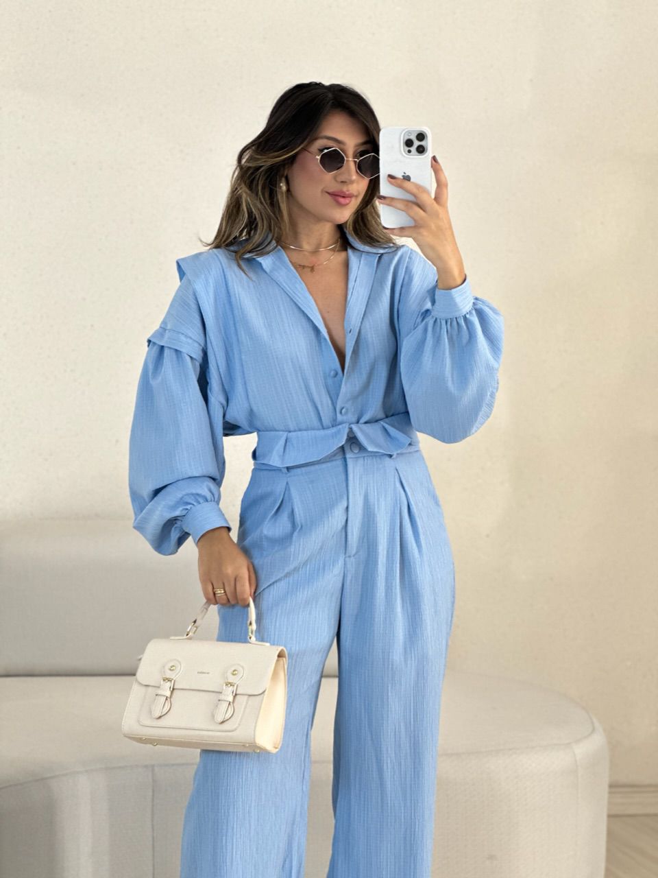 CAMISA CROPPED CF OVER BABY BLUE