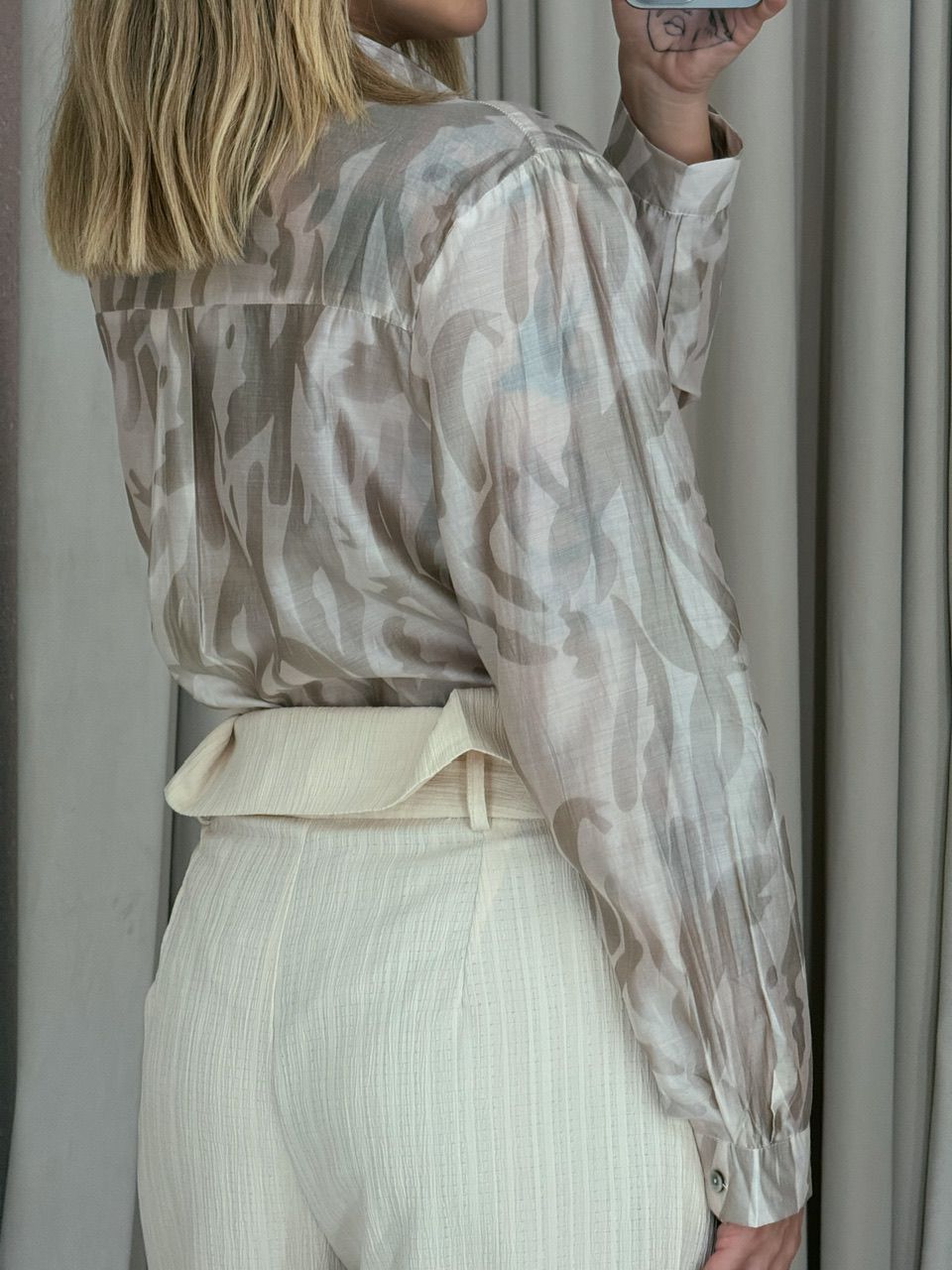 CAMISA ISADORA ESTAMPADA NUDE