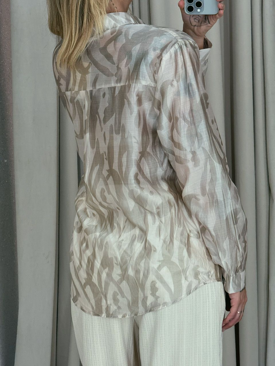 CAMISA ISADORA ESTAMPADA NUDE